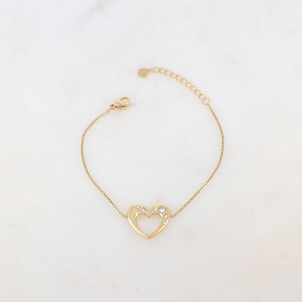 Bracelet avec coeur et strass