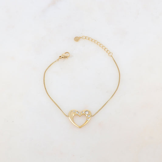 Bracelet avec coeur et strass