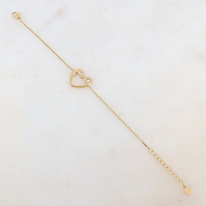 Bracelet avec coeur et strass