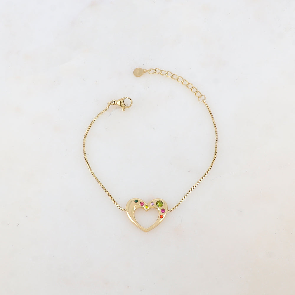 Bracelet avec coeur et strass