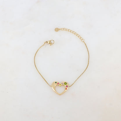 Bracelet avec coeur et strass