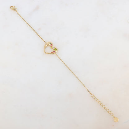 Bracelet avec coeur et strass