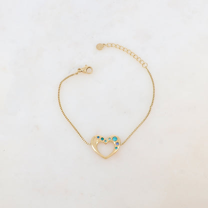 Bracelet avec coeur et strass