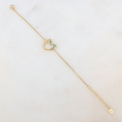 Bracelet avec coeur et strass