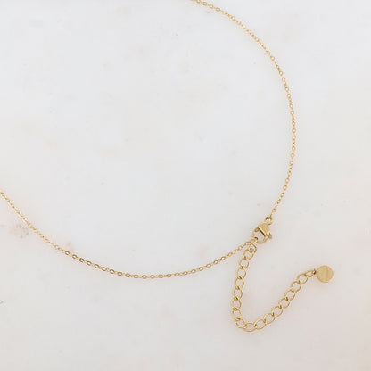 Collier avec pendentif ovale, strass, pierre naturelle et perle d'eau douce (40+5CM)