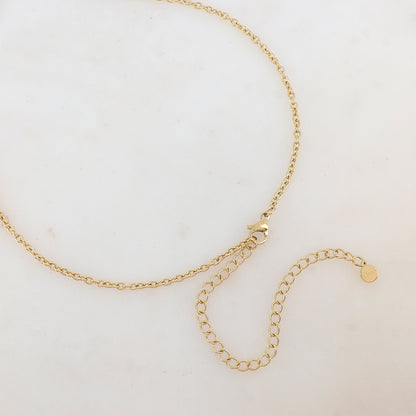 Sautoir avec pendentif cœur ajouré, pierre naturelle et strass (80+10CM)