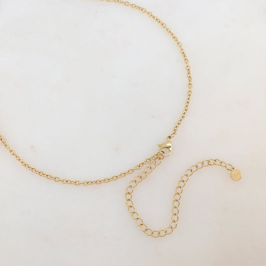 Sautoir avec pendentif cœur ajouré, pierre naturelle et strass (80+10CM)