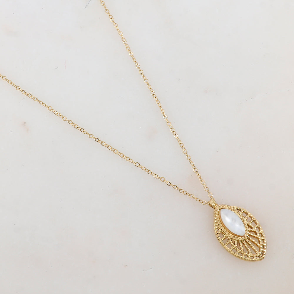 Collier avec pendentif ajouré, nacre (40+5CM)