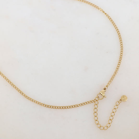 Sautoir avec pendentif ajouré, pierre naturelle (80+10CM)