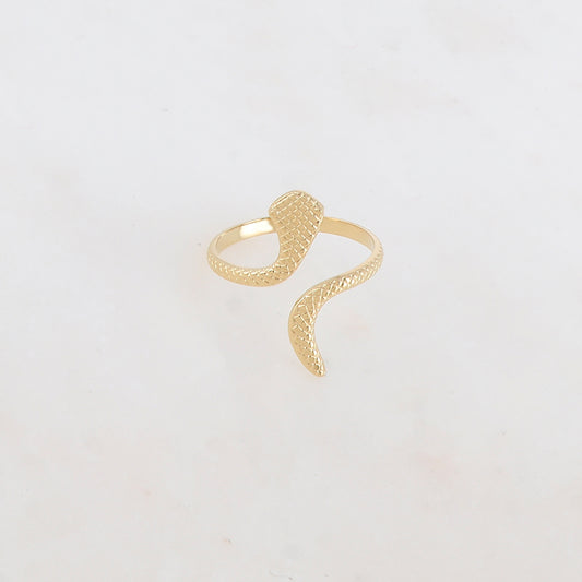 bague fine et texturée ajustable en forme de serpent