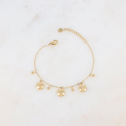 Bracelet avec pampilles boules et rondes avec motif étoile et strass