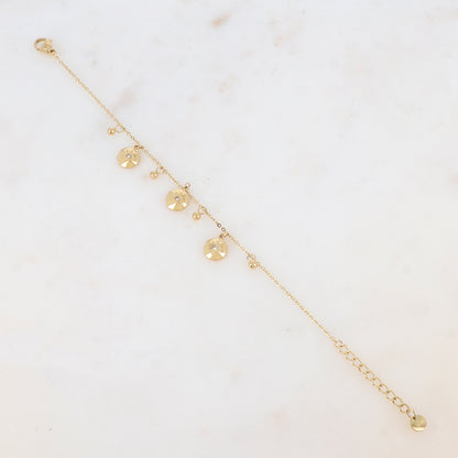 Bracelet avec pampilles boules et rondes avec motif étoile et strass