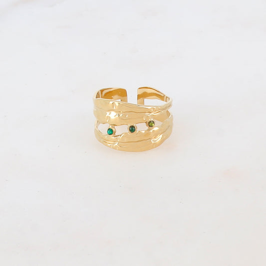 Bague multi-rangs avec strass zirconium