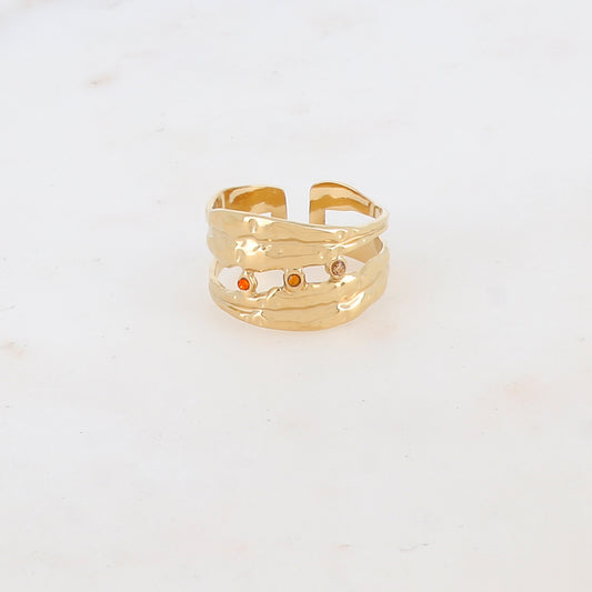 Bague multi-rangs avec strass zirconium