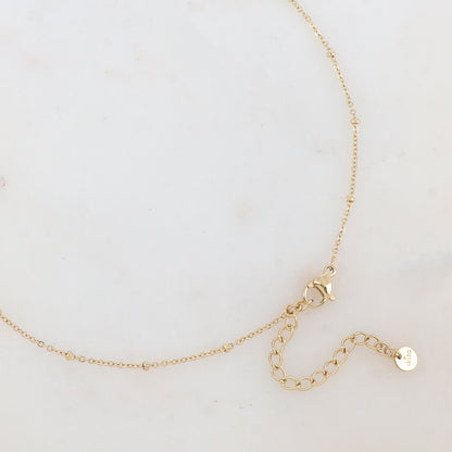 Collier avec strass et pendentif cœur émaillé (40+5CM)
