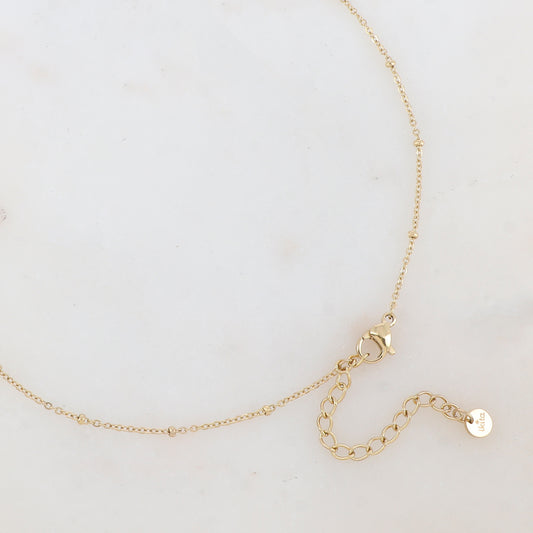 Collier avec strass et pendentif cœur émaillé (40+5CM)