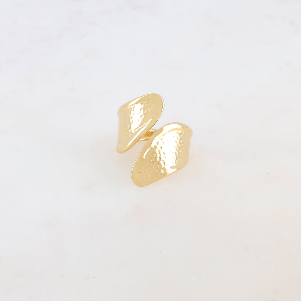 Bague ajustable avec motif multi-points et bordure lisse