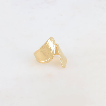 Bague ajustable avec motif multi-points et bordure lisse
