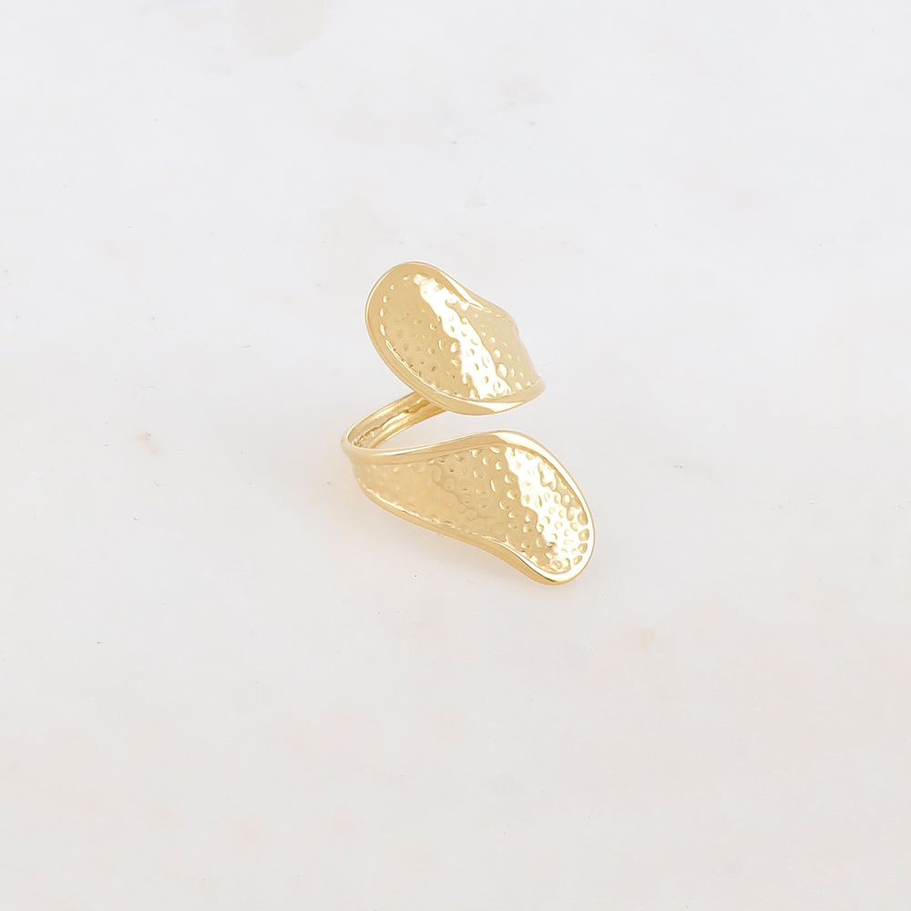 Bague ajustable avec motif multi-points et bordure lisse
