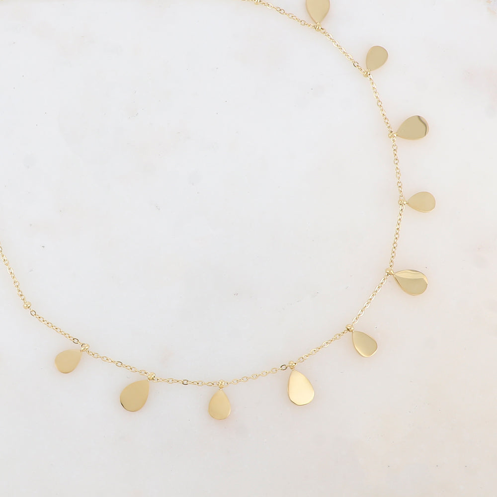 Collier avec pampilles gouttes (40+5CM)