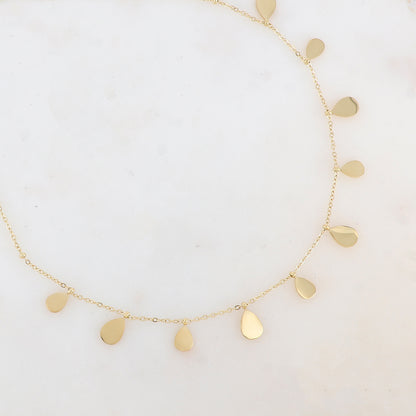 Collier avec pampilles gouttes (40+5CM)