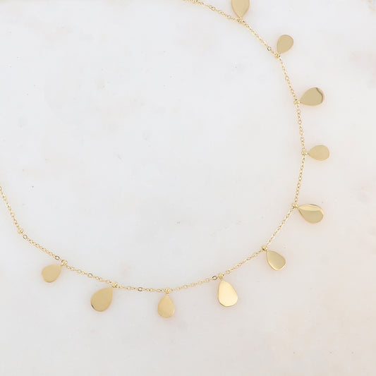 Collier avec pampilles gouttes (40+5CM)
