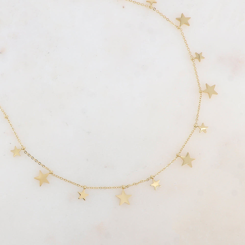 Collier avec pampilles étoiles (40+5CM)