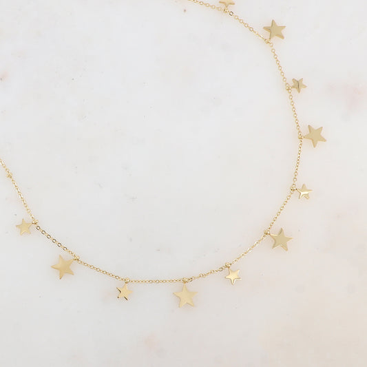 Collier avec pampilles étoiles (40+5CM)