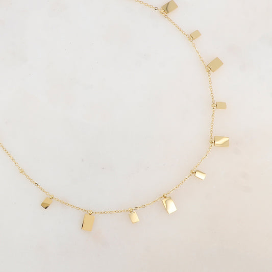 Collier avec pampilles rectangles (40+5CM)