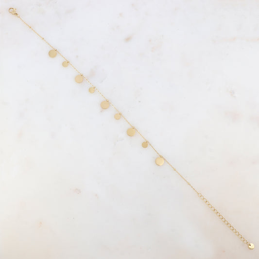 Chaîne de cheville avec pampilles rondes (22+5CM)