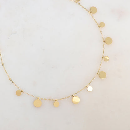 Collier avec pampilles rondes (40+5CM)