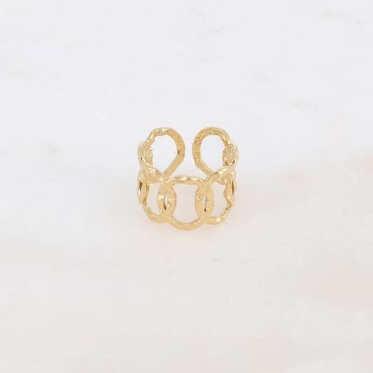 Bague en maille plate ajustable avec effet martelé