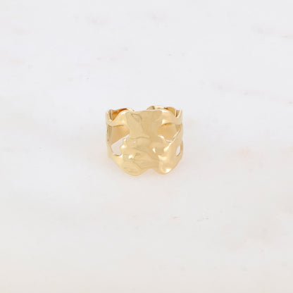 Bague ajourée réglable avec effet ondulé