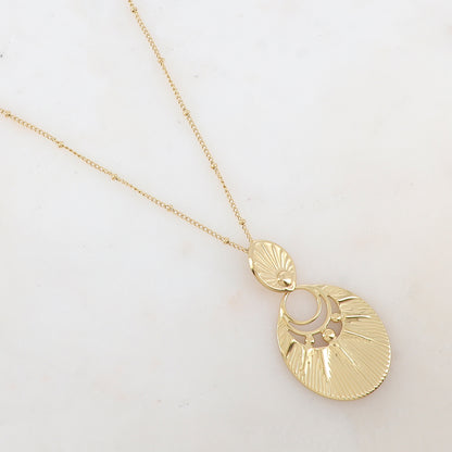 Sautoir avec pendentif géométrique ajouré (60+5CM)