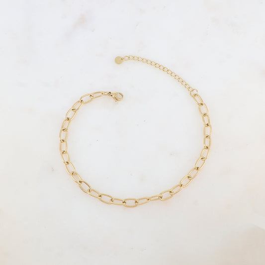 Chaîne de cheville en maille avec effet torsadé (21+5CM)