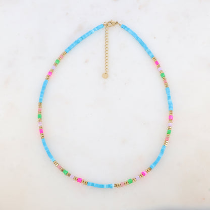 Collier embelli de perles en howlite teintée (39+5CM)