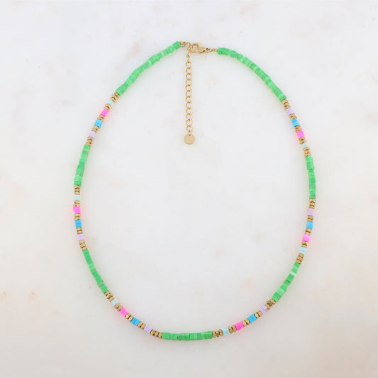 Collier embelli de perles en howlite teintée (39+5CM)