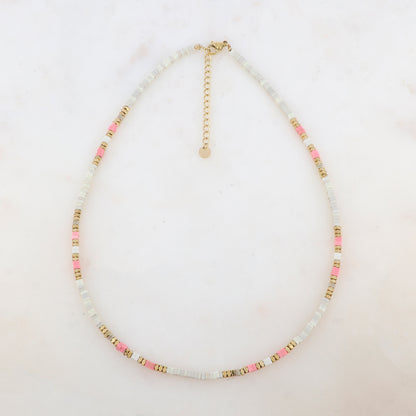 Collier embelli de perles en howlite teintée (39+5CM)
