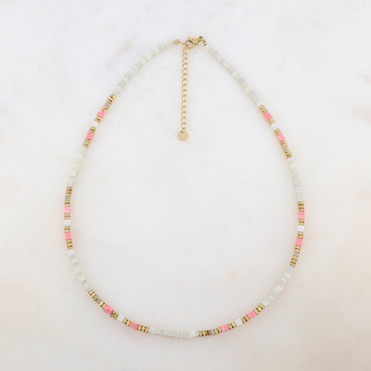 Collier embelli de perles en howlite teintée (39+5CM)