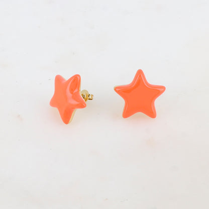 B.O à puce étoile émaillée 2,1 x 2,1 cm.