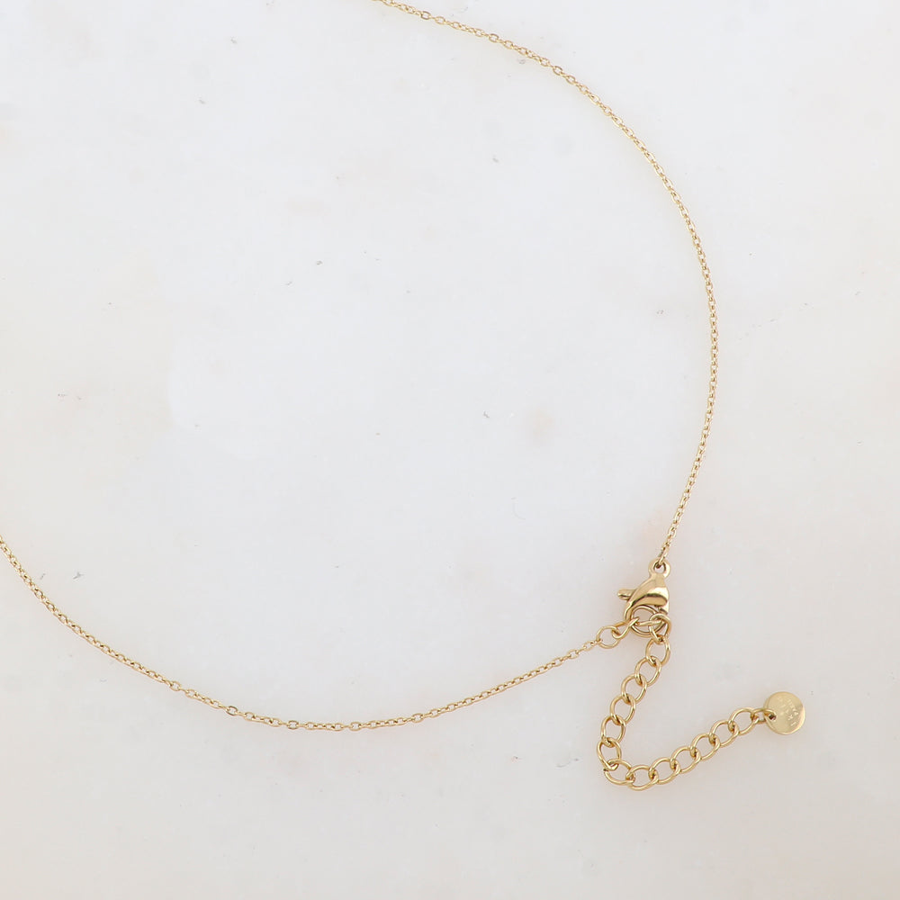 Collier avec pendentif rond lisse ajouré de façon arbre de vie (50+5CM)