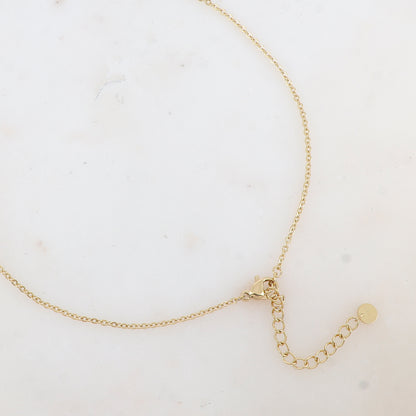 Collier avec anneau, pampille étoile et pendentif en perle d'eau douce (55+5CM)