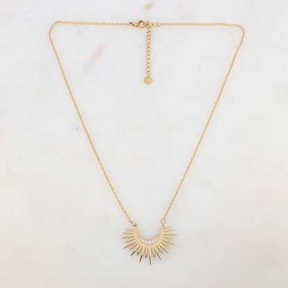 Collier avec pendentif lune et strass (45+5CM)