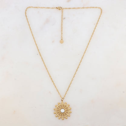 Collier avec pendentif gouvernail et strass (40+5CM)
