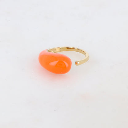 Bague fine avec émail - Orange