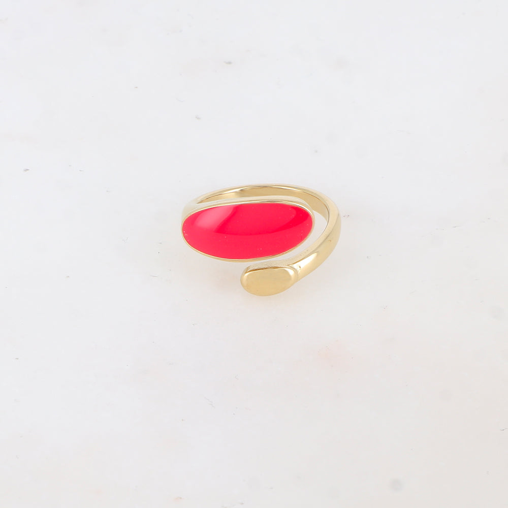 Bague avec émail - Rouge
