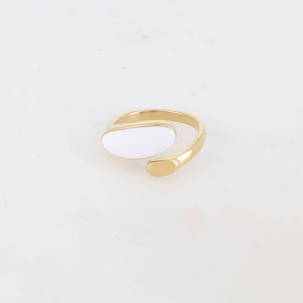Bague avec émail - Blanc
