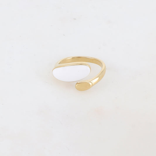Bague avec émail - Blanc