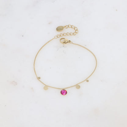 Bracelet - orné de cristaux de Swarovski® PP20 - Fuchsia - Diamètre du cristal: 0,5 cm