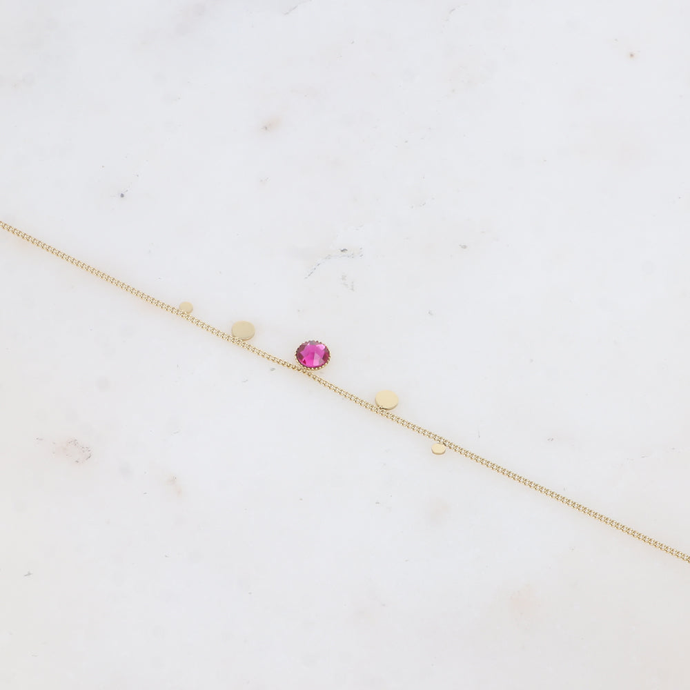 Bracelet - orné de cristaux de Swarovski® PP20 - Fuchsia - Diamètre du cristal: 0,5 cm